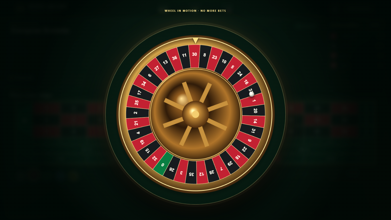 European Roulette table