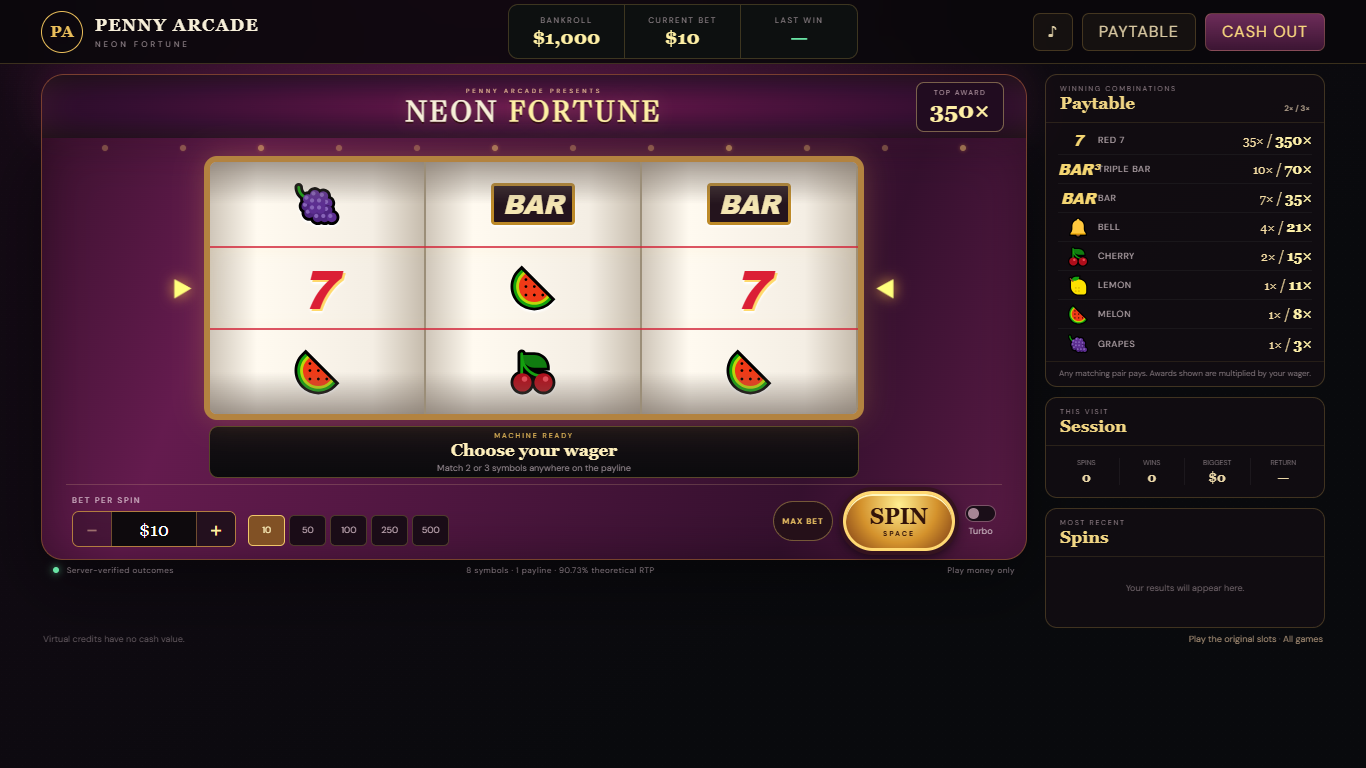 Neon Fortune slot machine